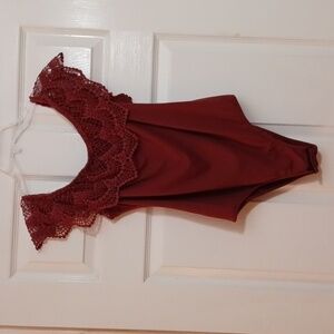 🧿Persaya One piece off the shoulder body suit color Rust Sz XLARGE